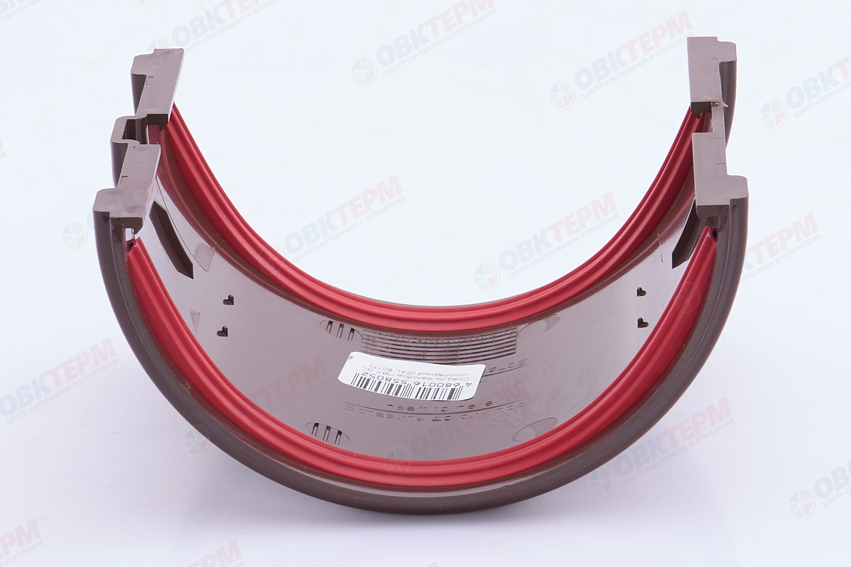 Соединитель желобов Классика 120 ПВХ Grand Line шоколадный (RAL 8017) (уп. 48шт) - Изображение №4