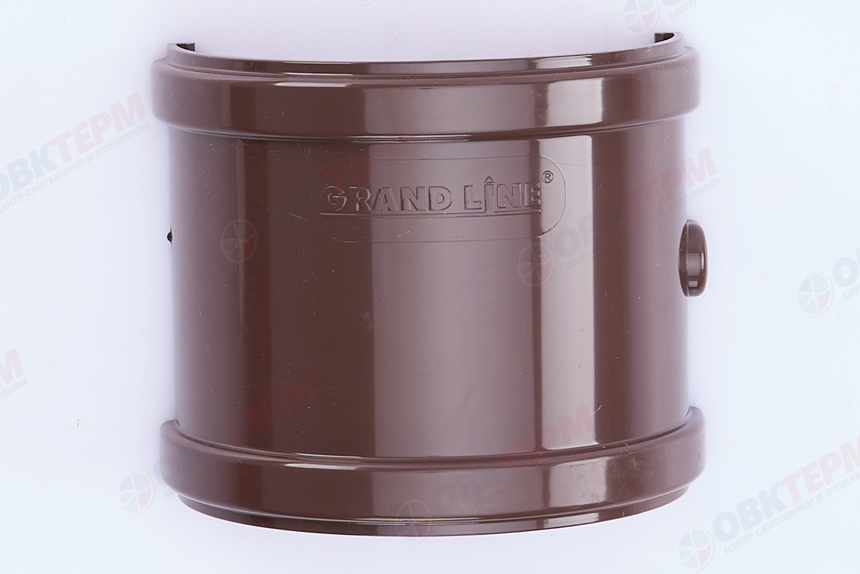 Соединитель желобов Классика 120 ПВХ Grand Line шоколадный (RAL 8017) (уп. 48шт) - Изображение №5