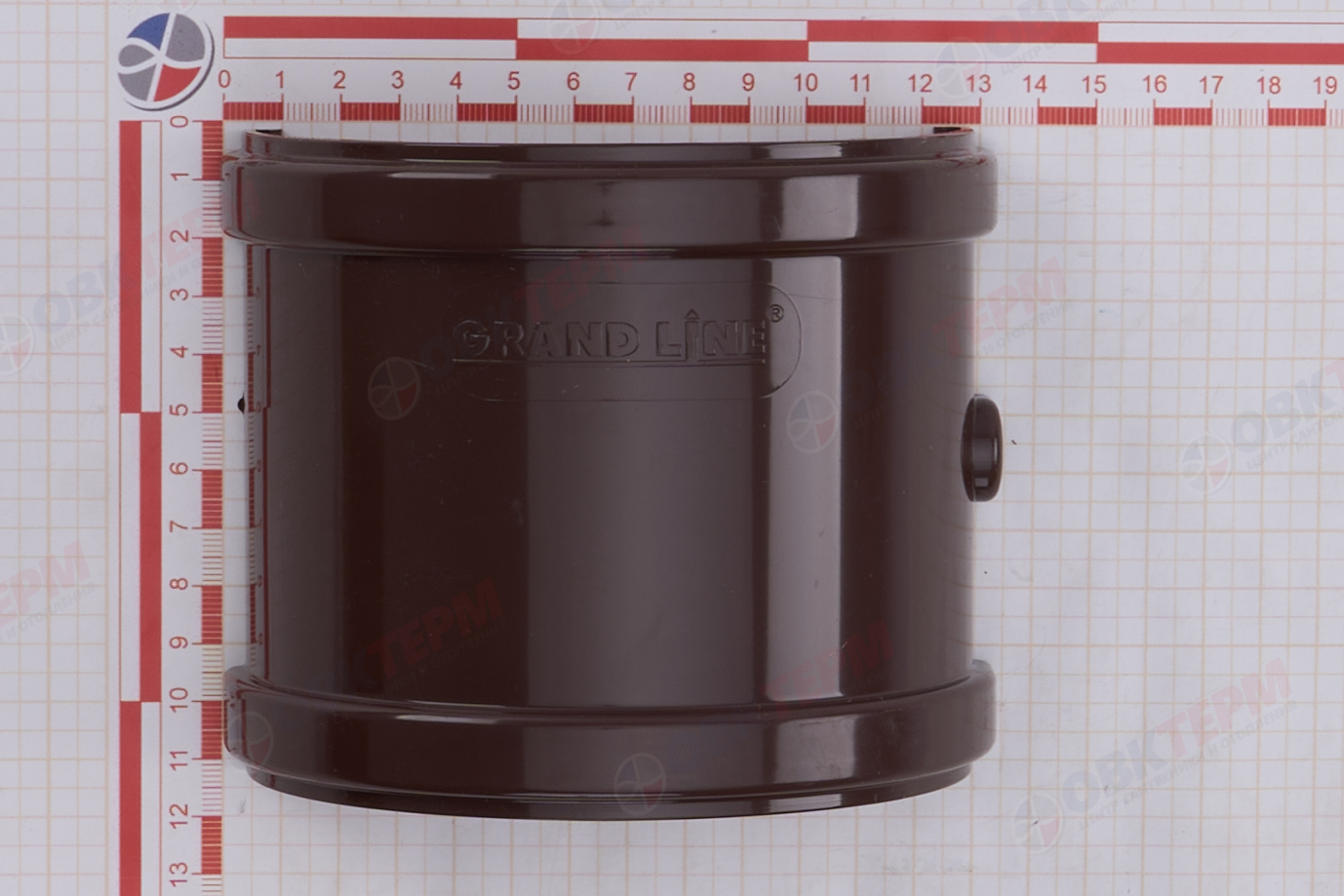 Соединитель желобов Классика 120 ПВХ Grand Line шоколадный (RAL 8017) (уп. 48шт) - миниатюра №6