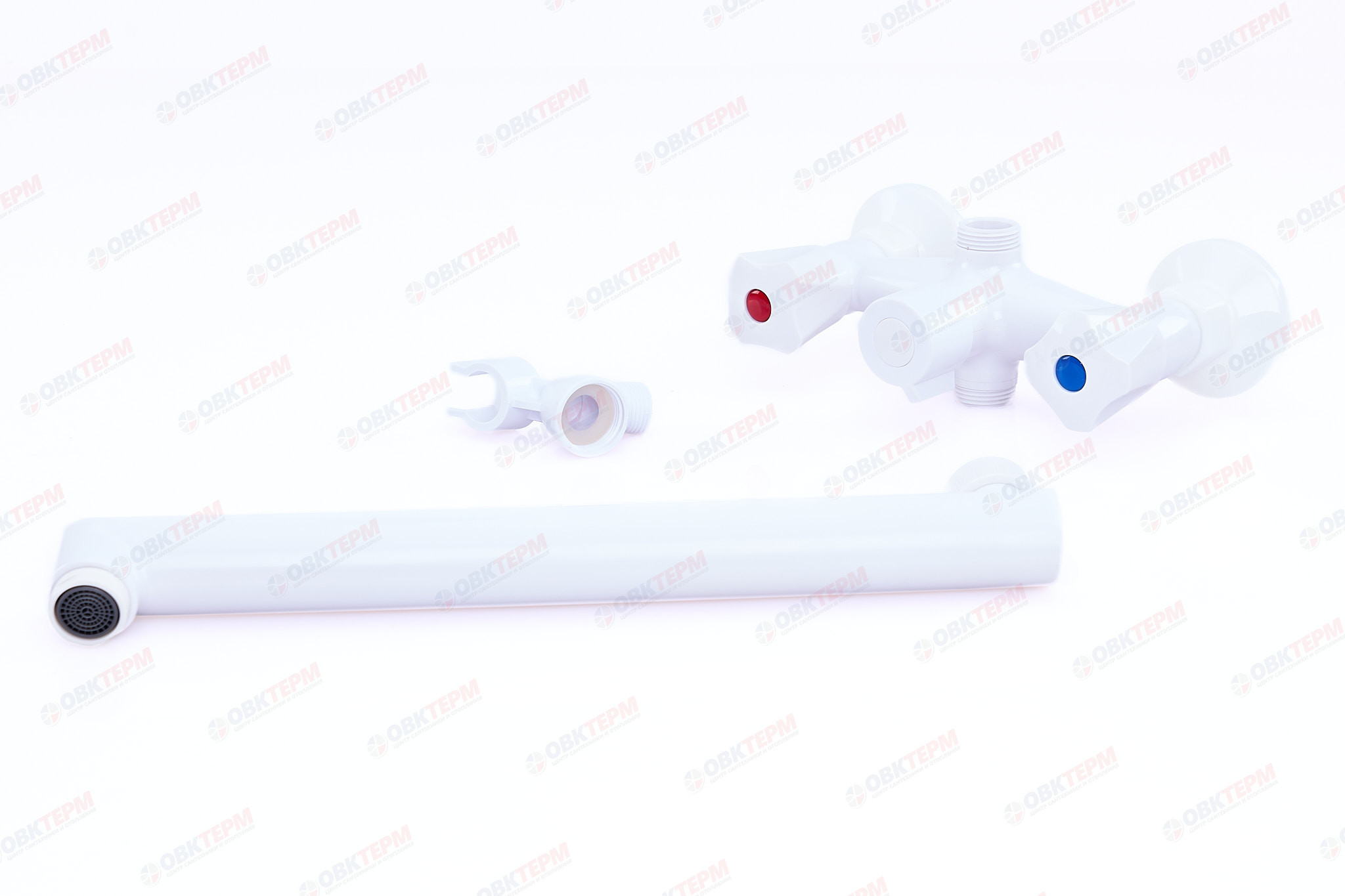 Смеситель д/ванны PLAMIX Omega-140 White, (без шланга и лейки) (24шт/ящ) - Изображение №5