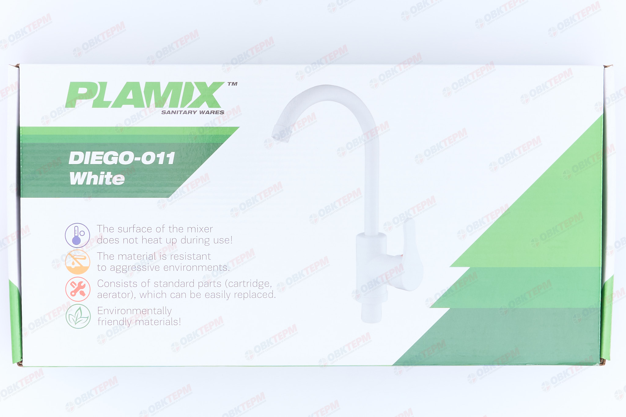 Смеситель д/кухни PLAMIX DIEGO-011 White (без подводки) (20 шт/ящ) - миниатюра №7