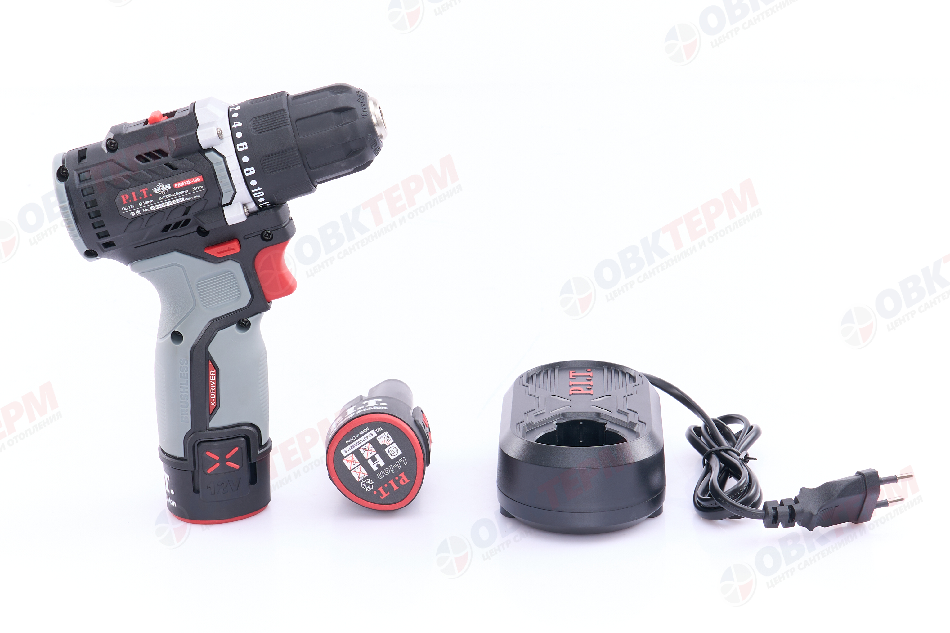 Дрель-шуруповерт аккум. Б/Щ 12V P.I.T. X-DRIVER PBM12К-10В/2 OnePower (2АКБ, ЗУ) - миниатюра №6
