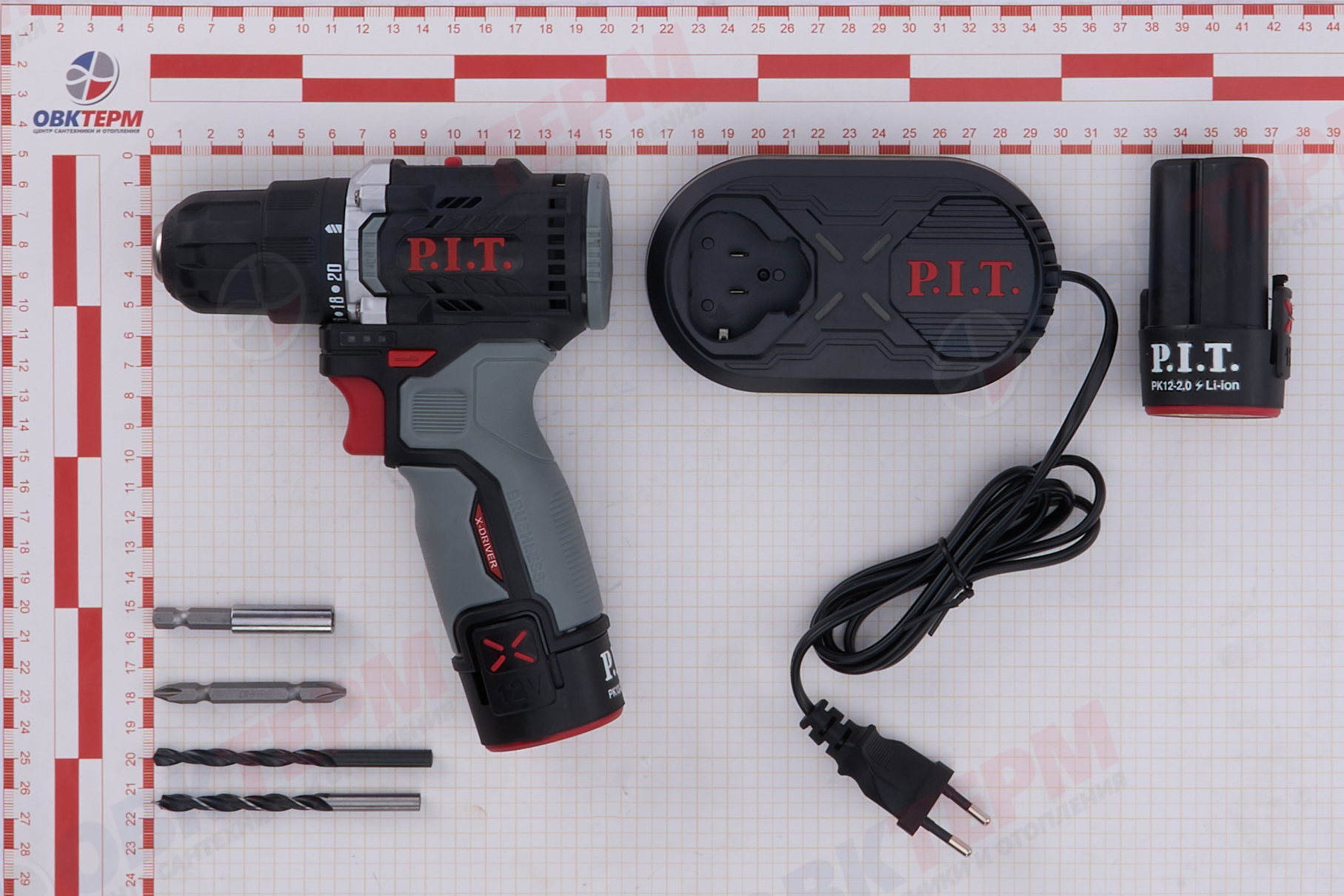 Дрель-шуруповерт аккум. Б/Щ 12V P.I.T. X-DRIVER PBM12К-10В/2 OnePower (2АКБ, ЗУ) - миниатюра №7