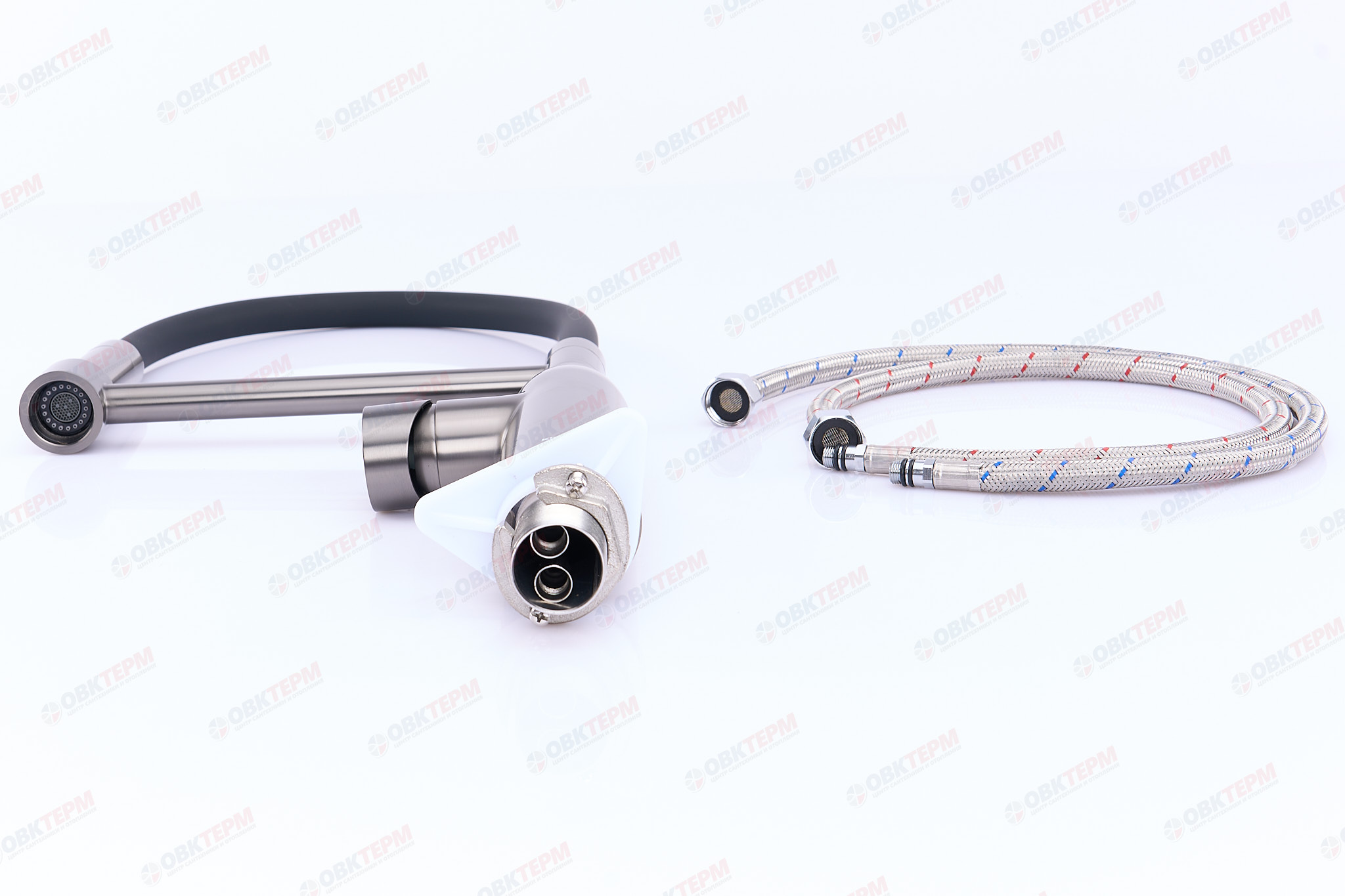 Смеситель д/кухни KOER KI-70005-07 /нерж. сталь SUS304 (Цвет графит+силик.излив черный) (8шт/ящ) - Изображение №5