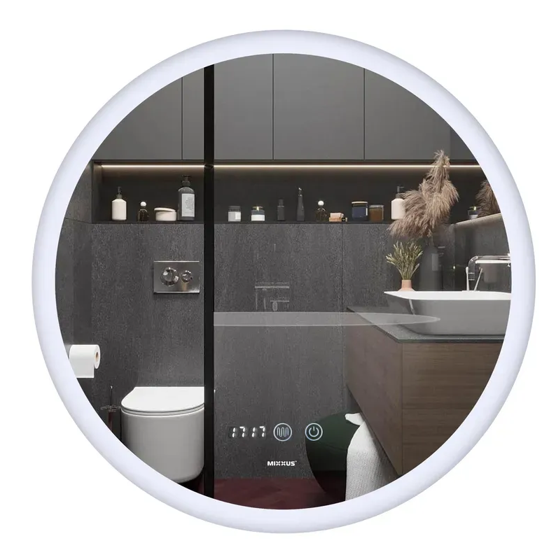 MIXXUS PLAIN MC10-60 Зеркало с LED Touch, Anti-fog, димером, регулятором яркости, часами - Изображение №3