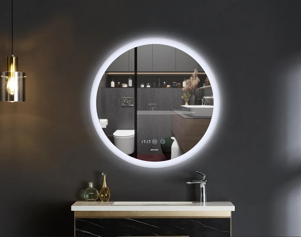 MIXXUS PLAIN MC10-60 Зеркало с LED Touch, Anti-fog, димером, регулятором яркости, часами - Изображение №1
