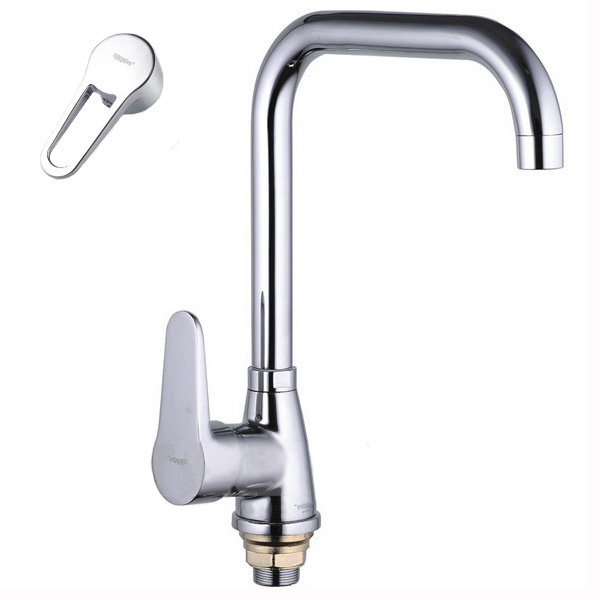 Смеситель д/кухни нерж/сталь ZERIX SOP7 045  (катридж 40мм, на ГАЙКЕ)  10 шт/ящ - изображение №1