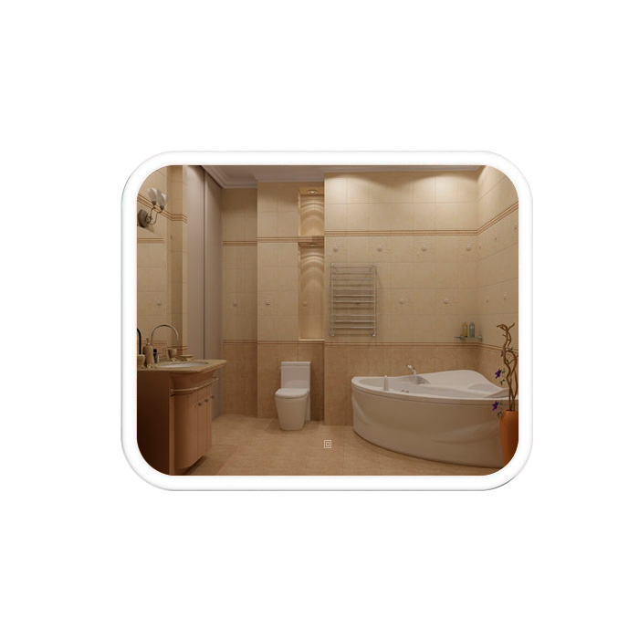 Зеркало  800х700 прямоугольное LED подсветкой 6500К 9,6 Вт/м с сенсорным выкл КЗСК - изображение №1