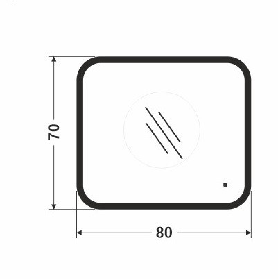 Зеркало  800х700 прямоугольное LED подсветкой 6500К 9,6 Вт/м с сенсорным выкл КЗСК - миниатюра №4