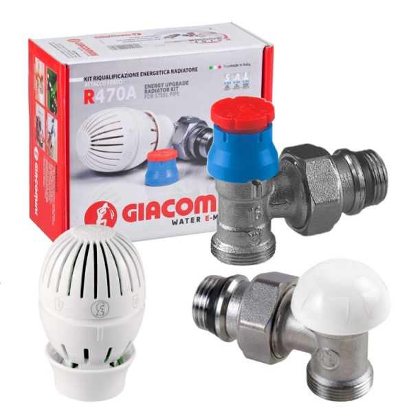 Комплект термо    GIACOMINI   угловой  1/2" (верх+низ+головка)          (8 шт) - Изображение №1