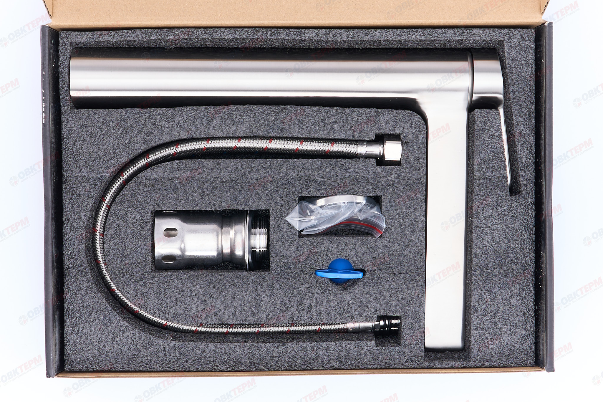 Смеситель д/умывальника GAPPO G1099-32 нерж/сталь /высокий (катридж 35мм, высокий, на ГАЙКЕ) - миниатюра №7