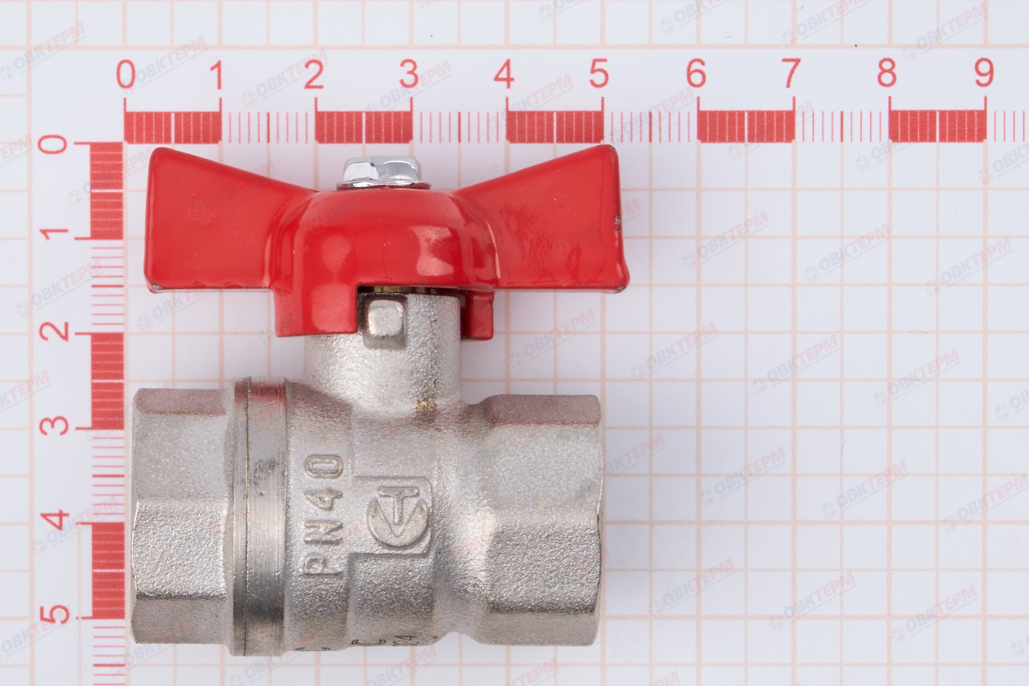 Кран шаровый        Valtec      1/2" ВВ     бабочка ГОСТ     (16/256) - миниатюра №6