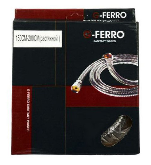 Шланг д/душа G-FERRO F01 растяжной 1,75-2,25м (48 шт/ящ) - Изображение №1