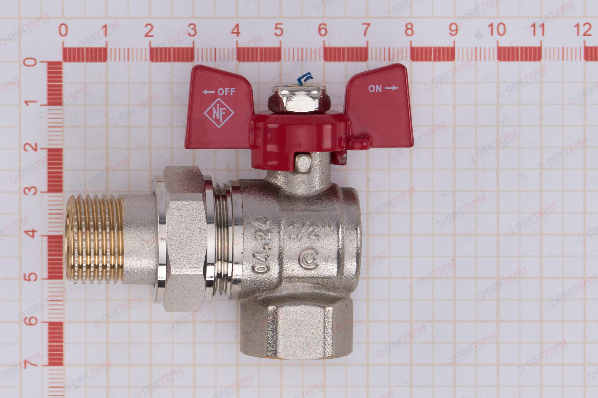 Кран шаровый  с НВ СНГ  NOLF Classic       1/2" ВН   бабочка    УГЛОВОЙ (96/12) - миниатюра №6
