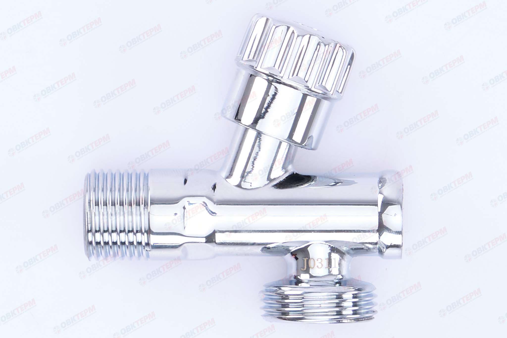 Кран для подкл. с/т приборов       TIM     1/2" - 3/4", хром.  вентельный с фильтром     (1шт/50ящ) - Изображение №3