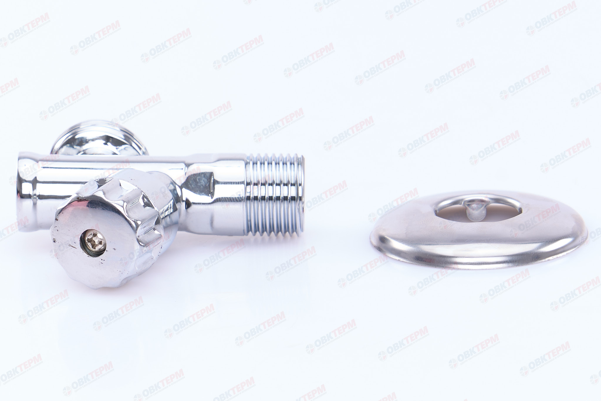 Кран для подкл. с/т приборов       TIM     1/2" - 3/4", хром.  вентельный с фильтром     (1шт/50ящ) - миниатюра №7