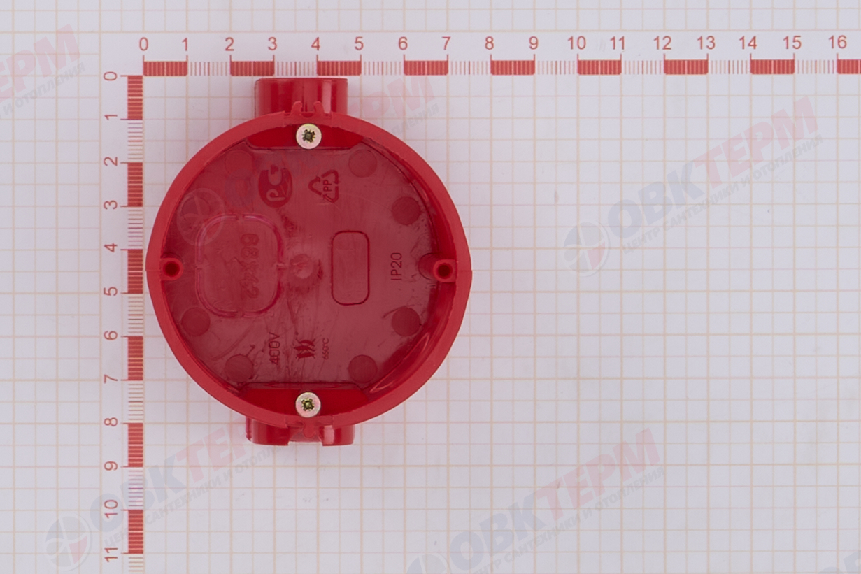 Подрозетник с кабель-каналом для сплошных стен, красный, EBX20-01-1 STEKKER - миниатюра №11