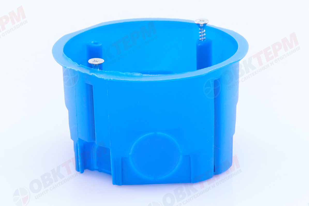 Подрозетник для сплошных стен, синий (без инд стикера), STEKKER EBX20-01-2 - Изображение №2