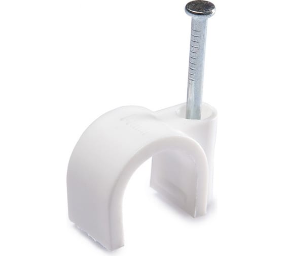 Скоба для крепления кабеля круглая СПК- 5    (50штук) - Изображение №1