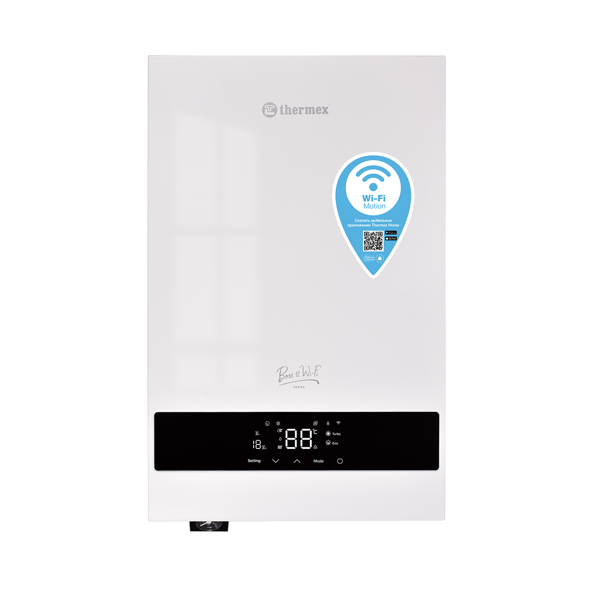 Электрический настенный котел THERMEX Boss 12 Wi-Fi (White) - Изображение №1