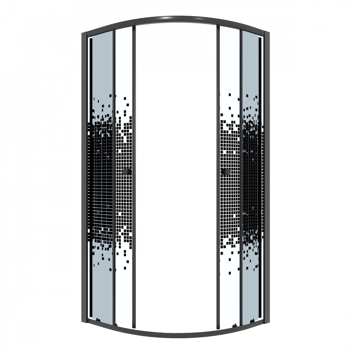 Душ. ограждение NIAGARA NG-1007-14BLACK (900х900х1900) стекло МОЗАИКА (БЕЗ ПОДДОНА) - Изображение №2