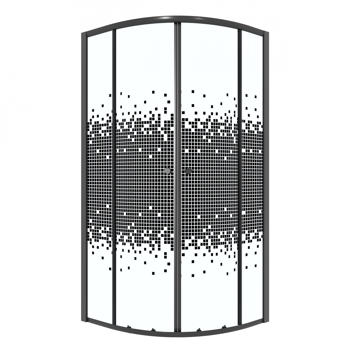 Душ. ограждение NIAGARA NG-1007-14BLACK (900х900х1900) стекло МОЗАИКА (БЕЗ ПОДДОНА) - миниатюра №7