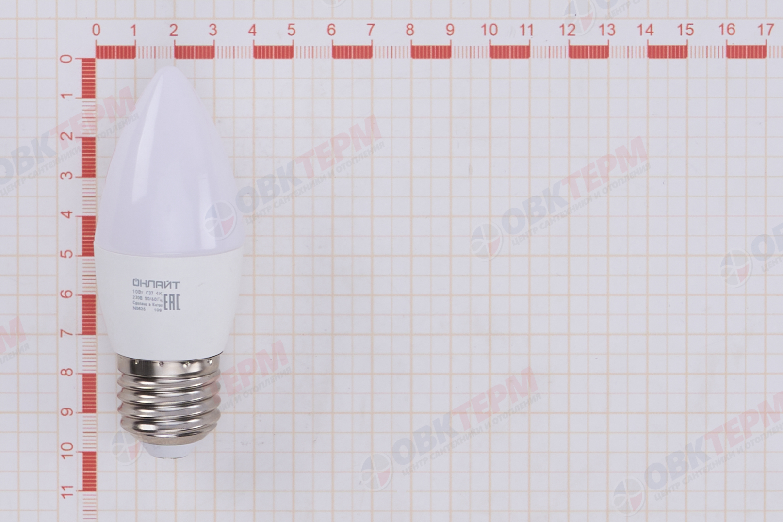 Лампа светодиодная ОНЛАЙТ E27 10Вт cвеча 4000К 61960 - миниатюра №7