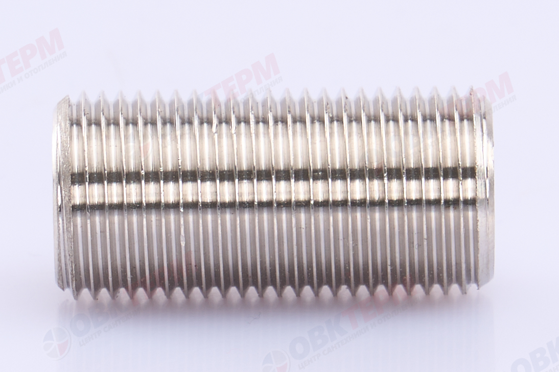 Ниппель под сгонный ключ     1/2"  никель     (Valtec)    (10уп/200ящ) - миниатюра №6