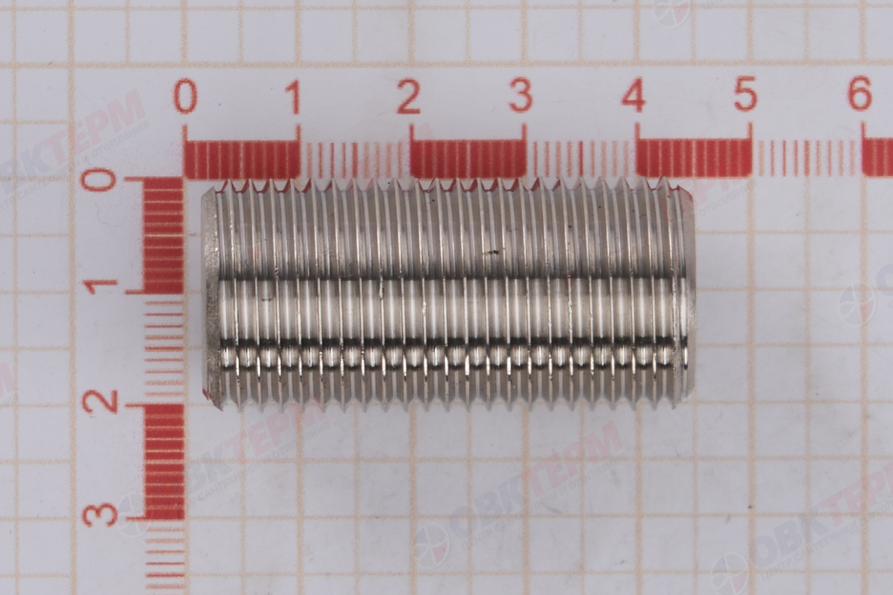 Ниппель под сгонный ключ     1/2"  никель     (Valtec)    (10уп/200ящ) - миниатюра №7