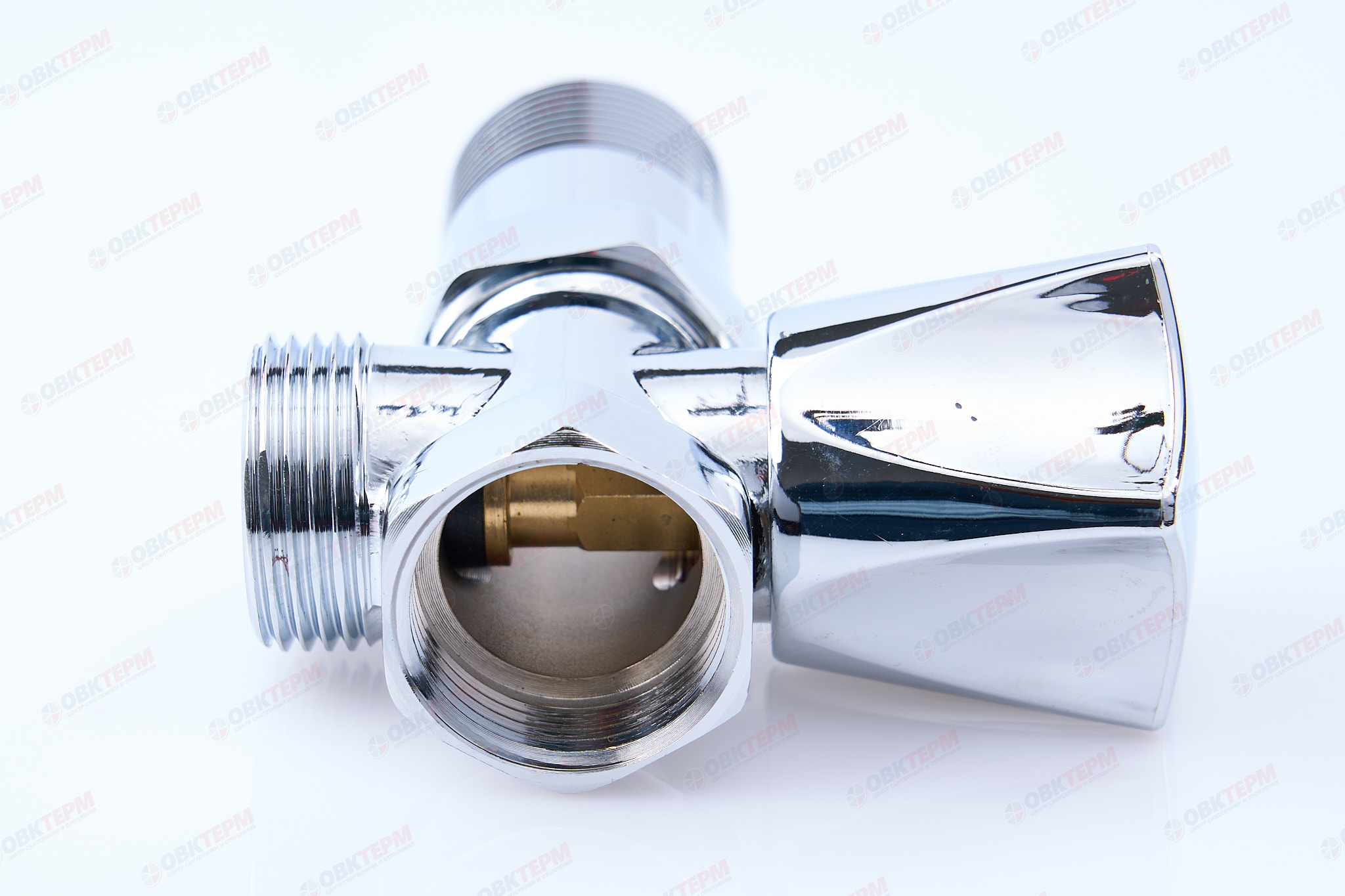 Кран  проходной для стир.машины   TIM   3/4" - 3/4" - 3/4" с удлинителем (50/1) - миниатюра №6