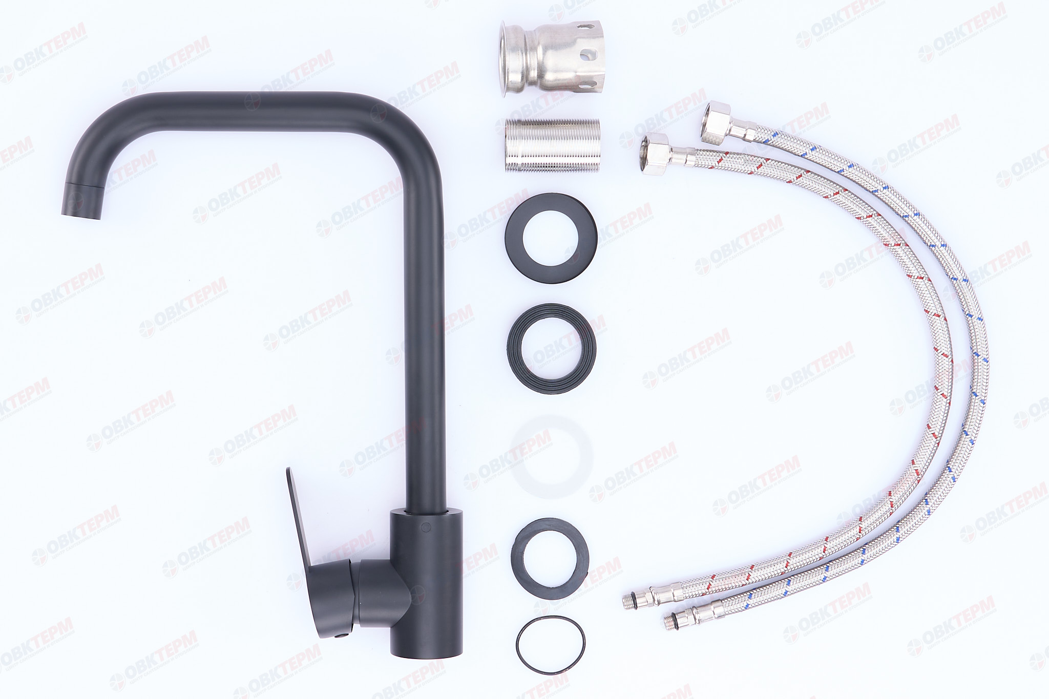 Смеситель д/кухни нерж/сталь ZERIX DAX-011-G BLACK  (10 шт/ящ) - миниатюра №3