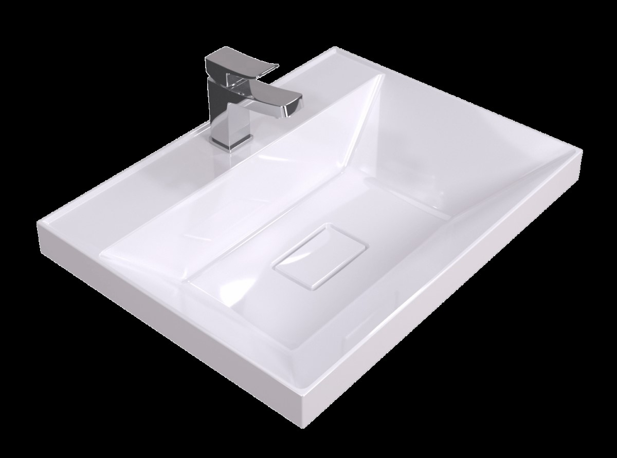 Умывальник мебельный Bazis 60 (литьевой мрамор) - Изображение №1