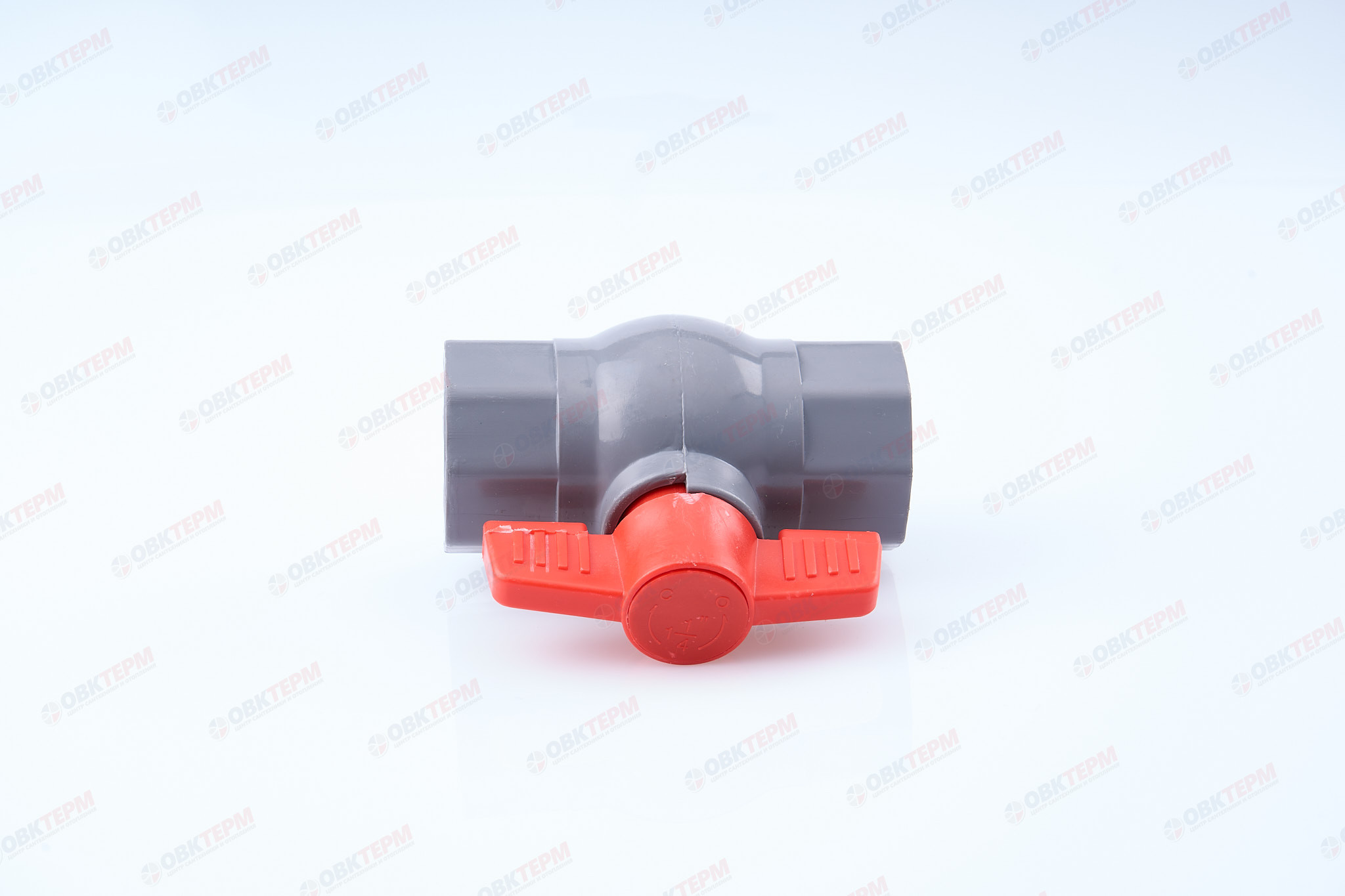 Кран  шаровый пластиковый   1 1/4"  ВВ (серый)  PLAMIX  (80шт) - Изображение №2