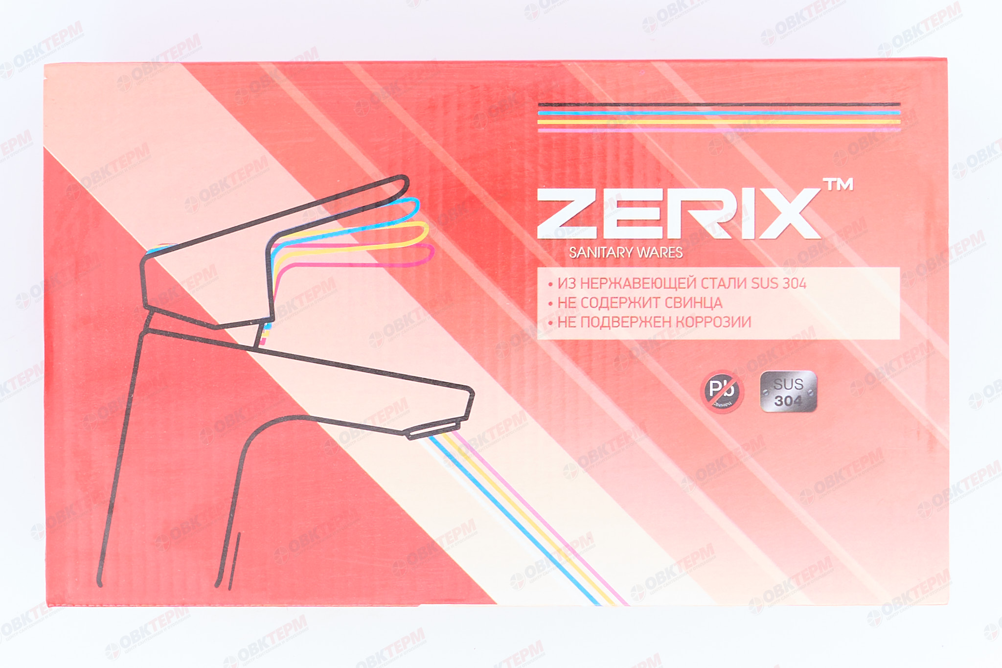 Смеситель д/ванны корот. нерж/сталь ZERIX - HSB-009 (EURO)  8 шт/ящ - миниатюра №5