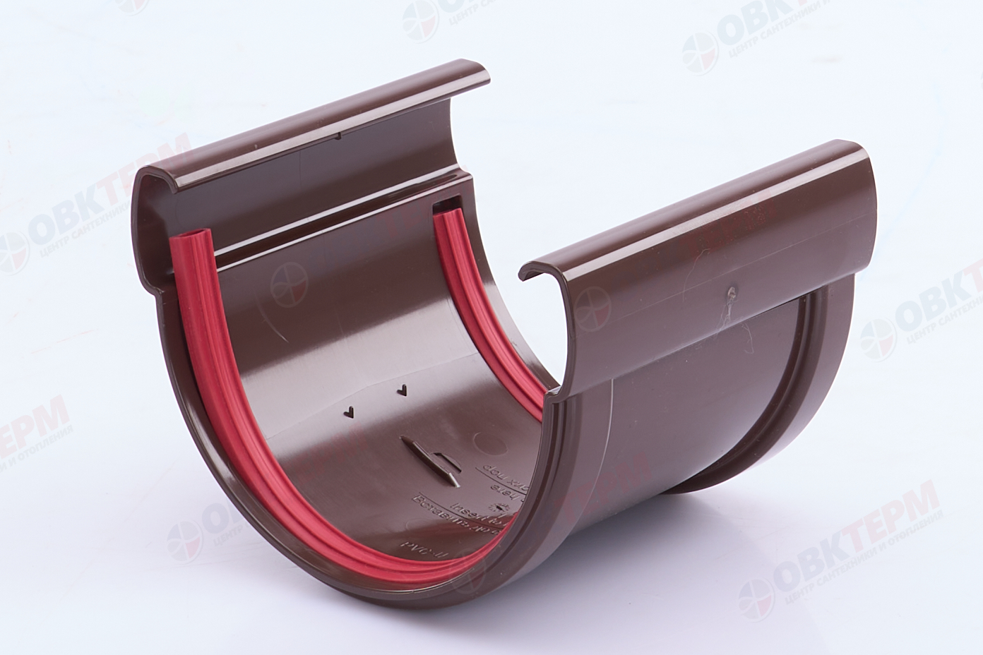 Соединитель желобов Дизайн 135 ПВХ Grand Line шоколадный (RAL 8017) (уп. 39шт) - Изображение №2