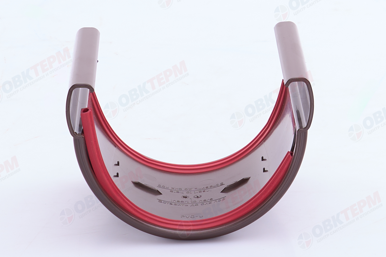 Соединитель желобов Дизайн 135 ПВХ Grand Line шоколадный (RAL 8017) (уп. 39шт) - миниатюра №6