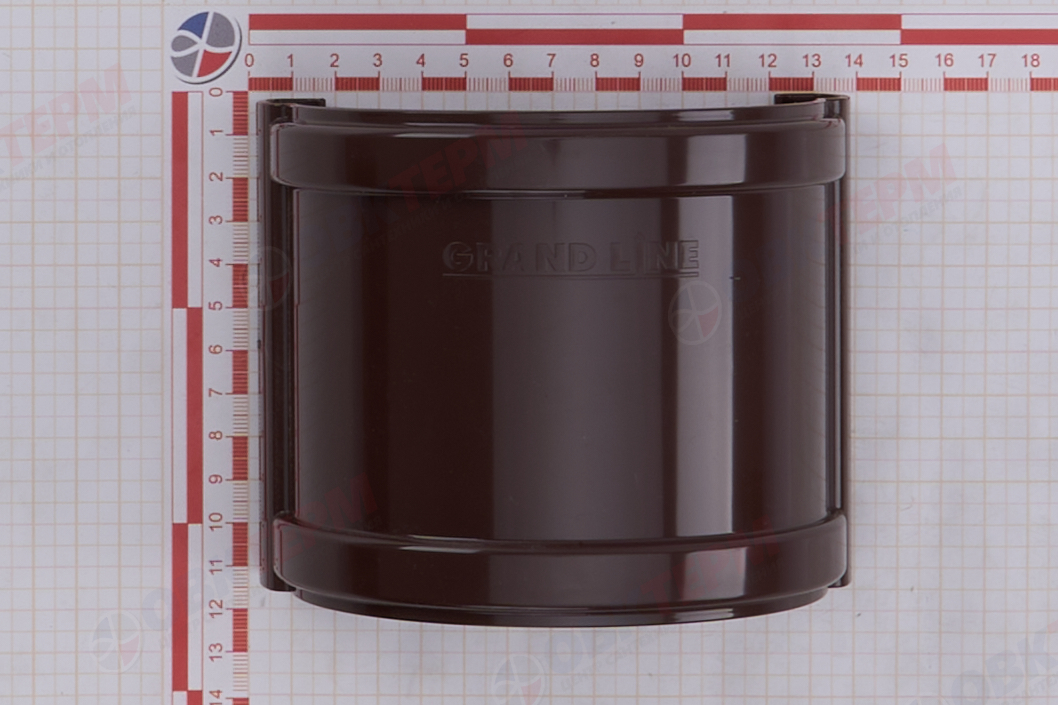 Соединитель желобов Дизайн 135 ПВХ Grand Line шоколадный (RAL 8017) (уп. 39шт) - миниатюра №7