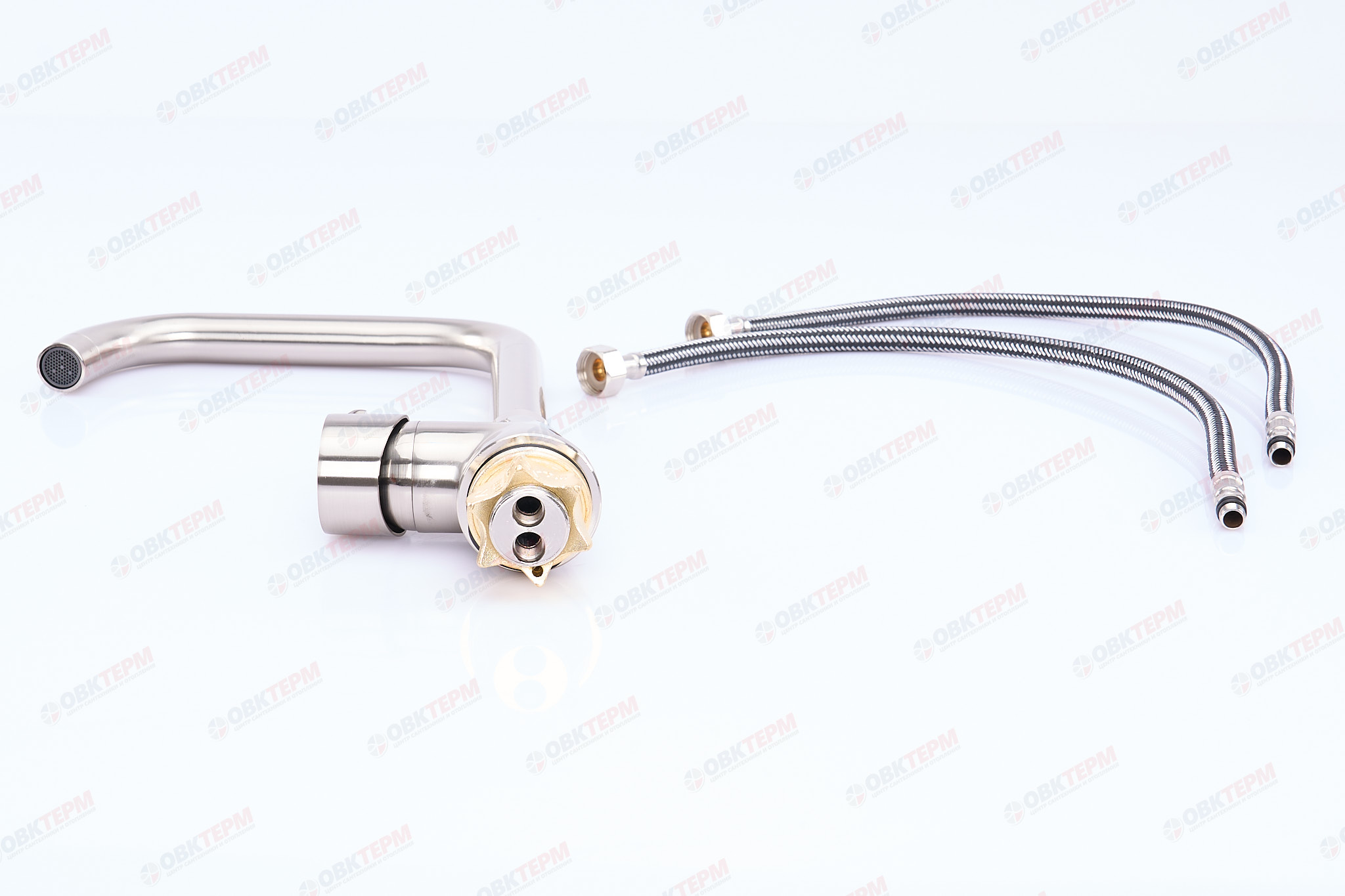 Смеситель д/кухни нерж/сталь ZERIX SOP7 146 /Ø40 на ГАЙКЕ 10 шт/ящ - миниатюра №3