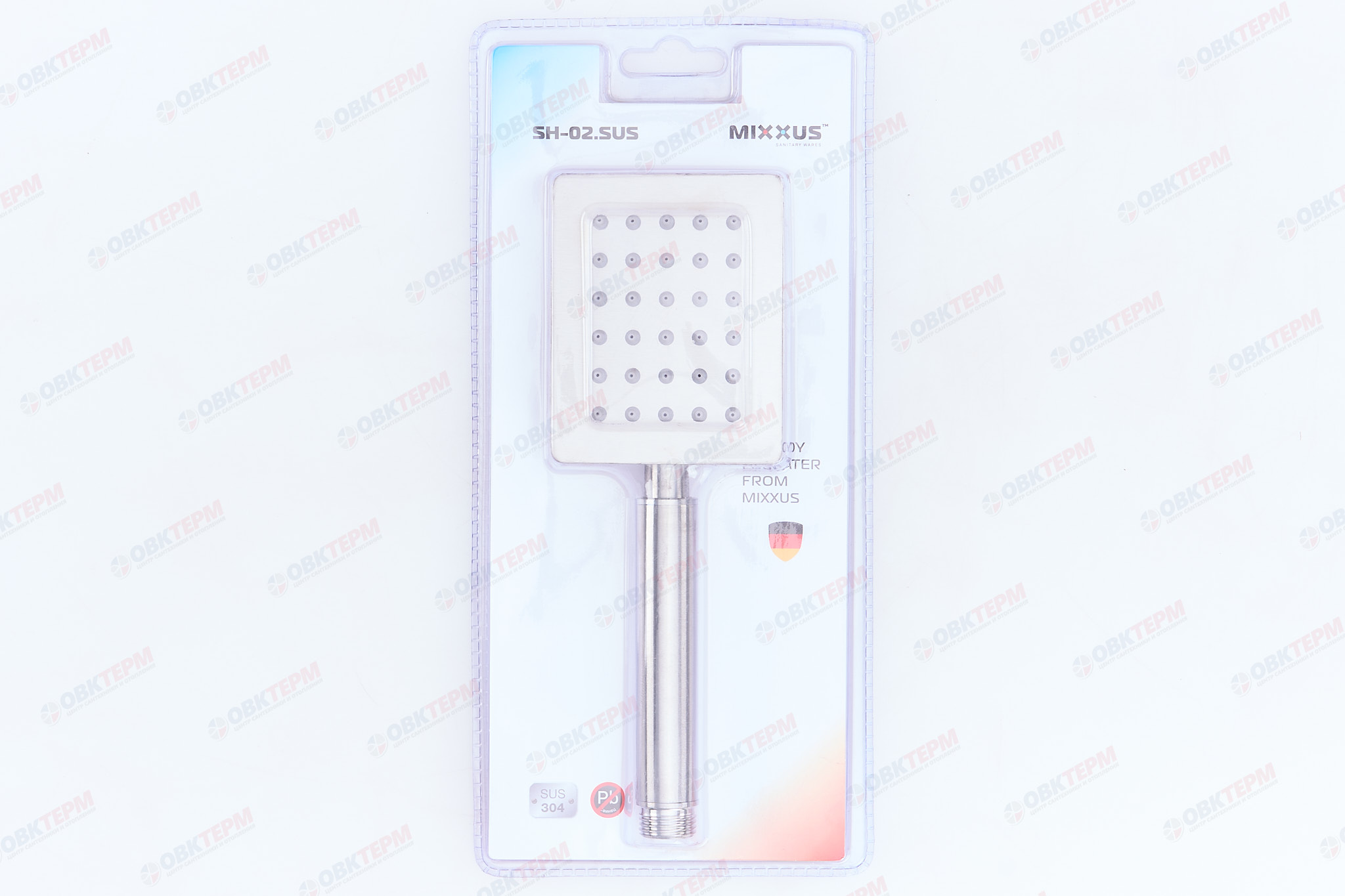 Лейка д/душа ручная MIXXUS SH-02 из нерж. стали SUS304 ( 1 режим) (120 шт/ящ) - миниатюра №6