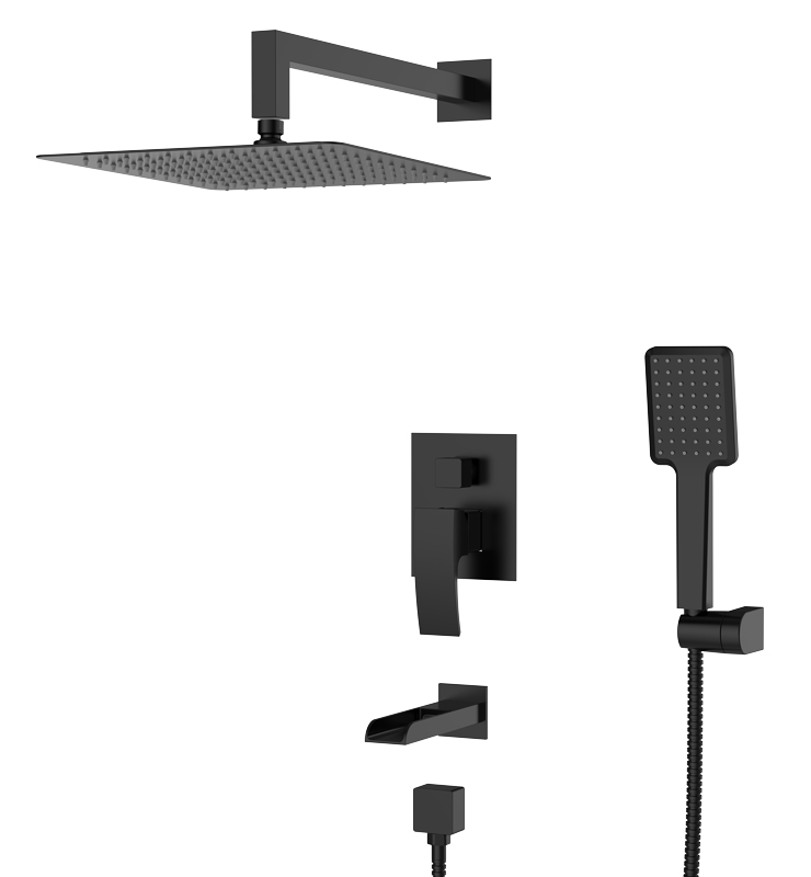 Душ/система встраиваемая ВОДОПАД KOER KB-68007-05 (Цвет черный) (3 шт/ящ) - Изображение №1