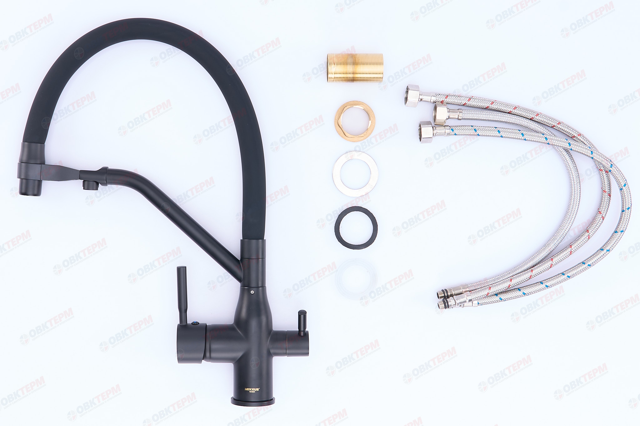 Смеситель д/кухни под ФИЛЬТР MIXXUS PREMIUM GRAVITY 021 GRAPHITE REFL.BLACK Ø35 (8 шт/ящ) - Изображение №3