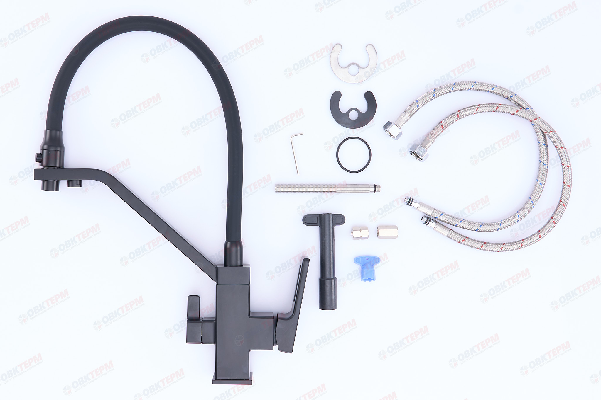 Смеситель д/кухни под ФИЛЬТР GAPPO G4317-6 латунь /черный  (Ø35, на шпильке) - Изображение №4