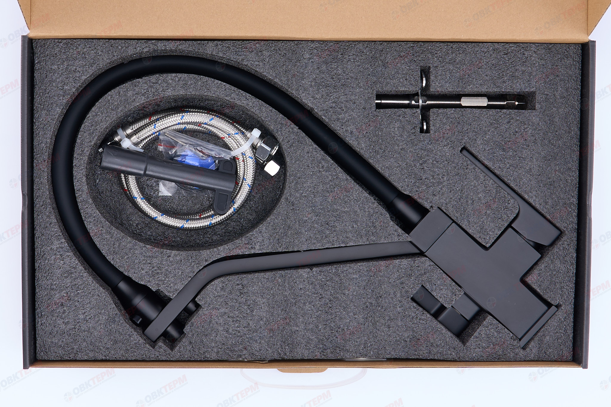 Смеситель д/кухни под ФИЛЬТР GAPPO G4317-6 латунь /черный  (Ø35, на шпильке) - миниатюра №6