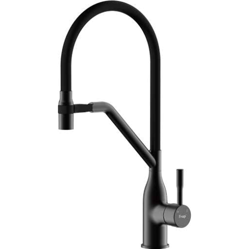 Смеситель д/кухни черный F4497-6 гибкий злив (Ø35, на гайке) FRAP - изображение №1