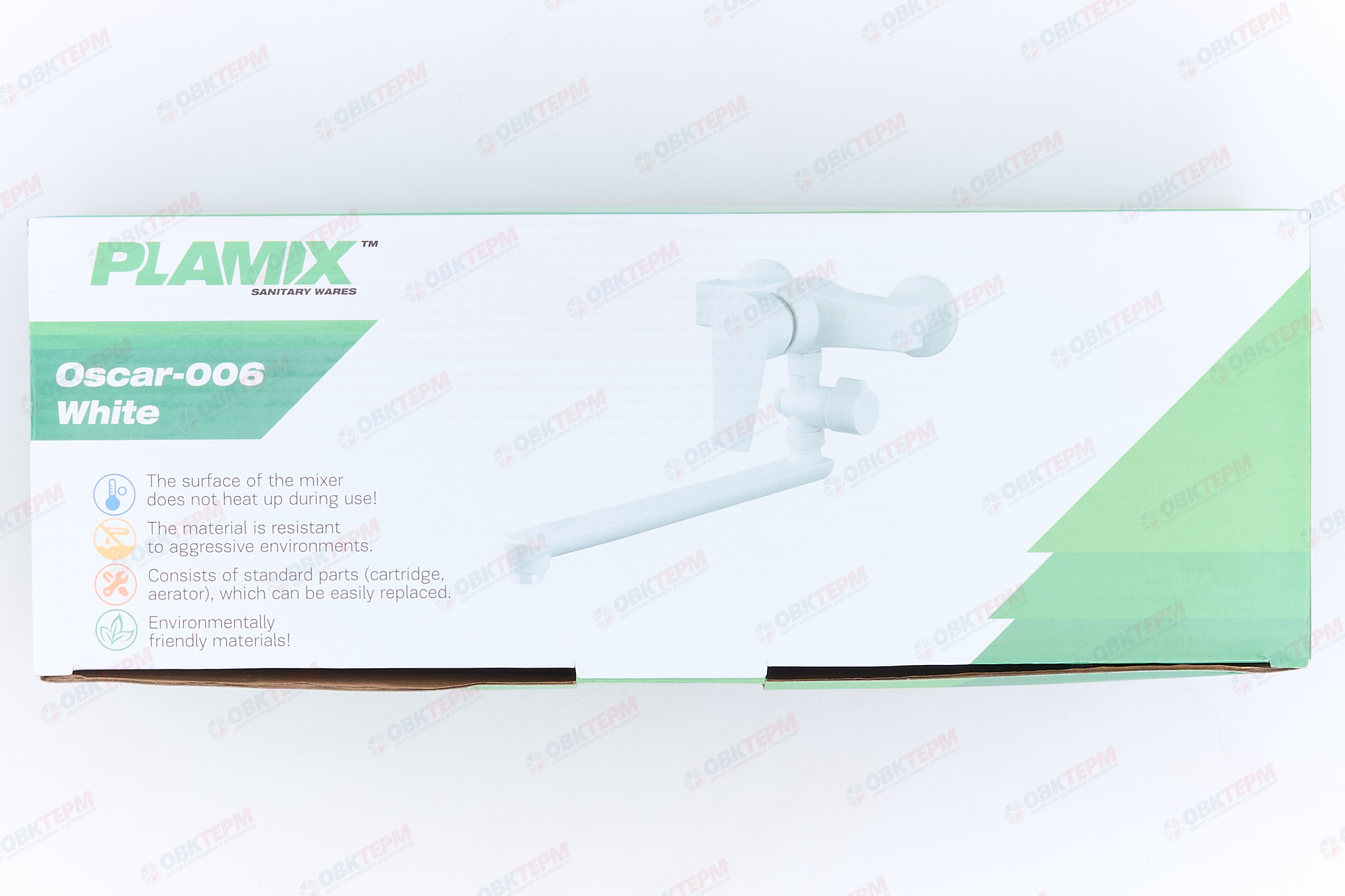 Смеситель д/ванны PLAMIX Oscar-006 White (без шланга и лейки) (24шт/ящ) - миниатюра №6