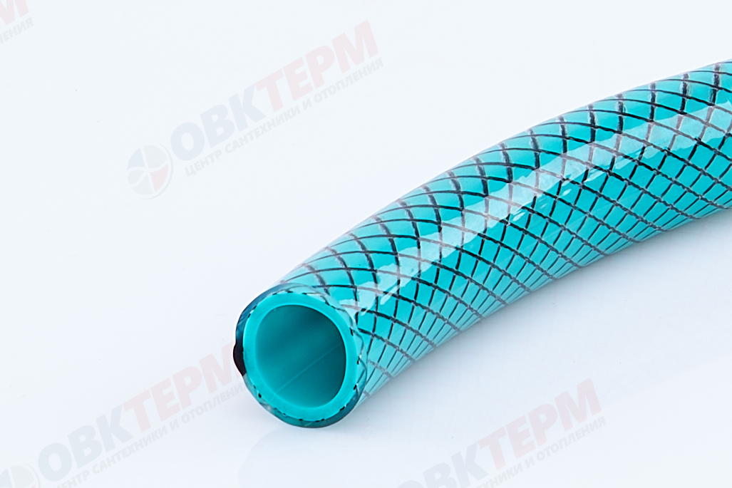 Шланг поливочный ПВХ "Horke" силикон бирюзовый с черной полосой  армир. 3-х слойный 3/4 (Бухта 15м) - миниатюра №4