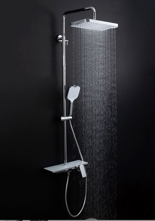 Душ/система GAPPO G2496-10 латунь/хром /лейка 3 реж /тропический душ 330х200мм - миниатюра №2