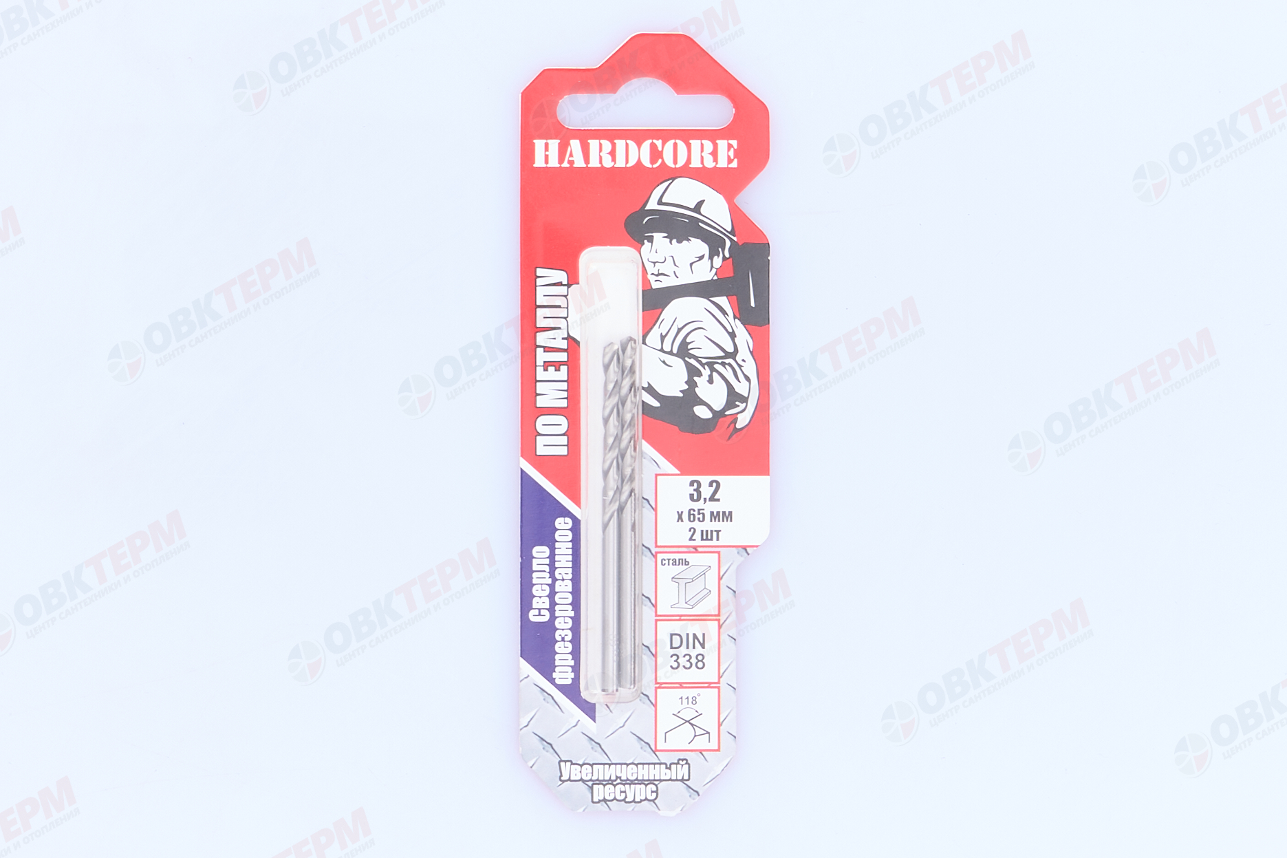 Сверло по металлу фрез. 3.2х65мм 2шт/уп "Hardcore" - Изображение №1