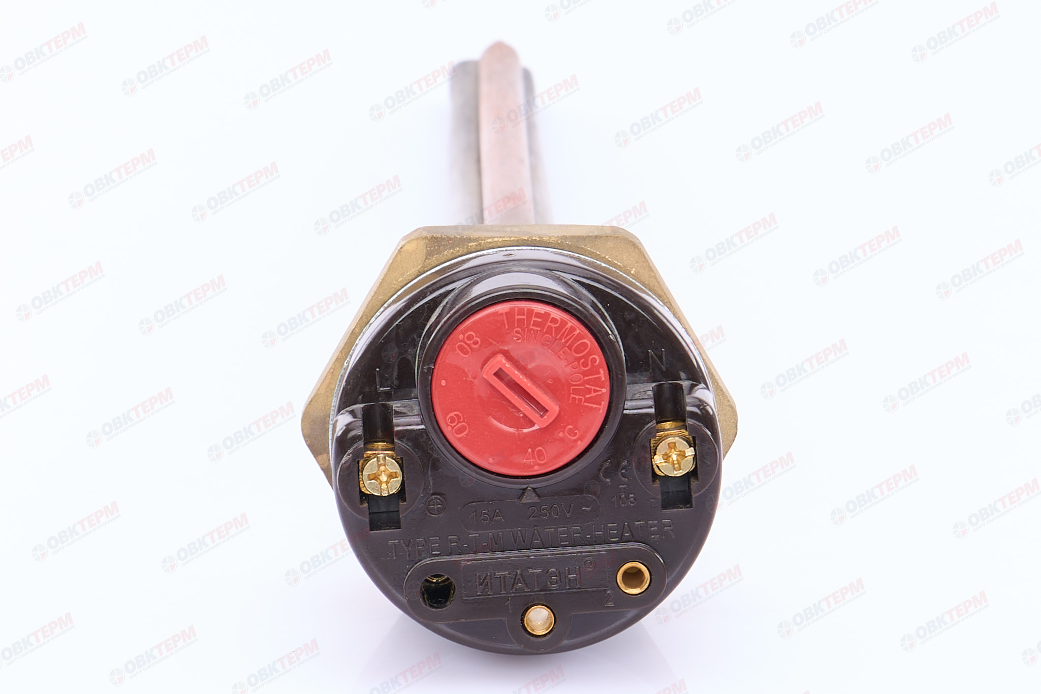 Нагревательный элемент тип RDT 1,0 кВт G1 1/4" L272мм  нерж, с термостатом, для чугунных радиаторов - миниатюра №8