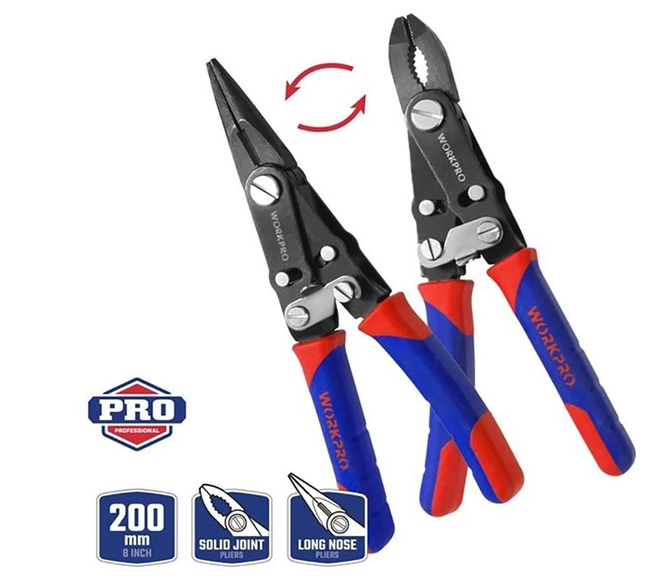 Пассатижи 200мм 2 в 1 CR-V  WORKPRO, Китай - Изображение №2